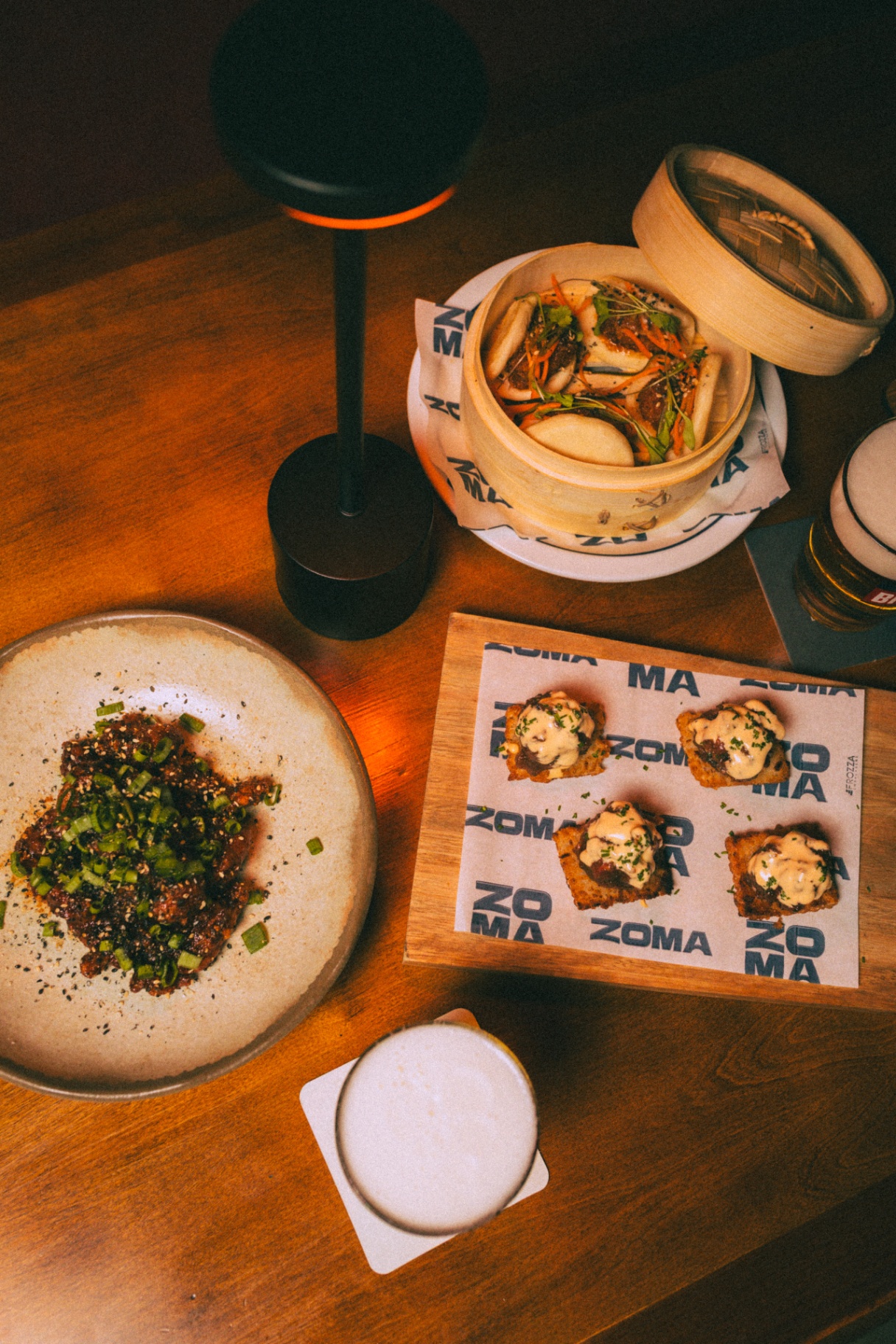 Bao buns, canapés e petiscos